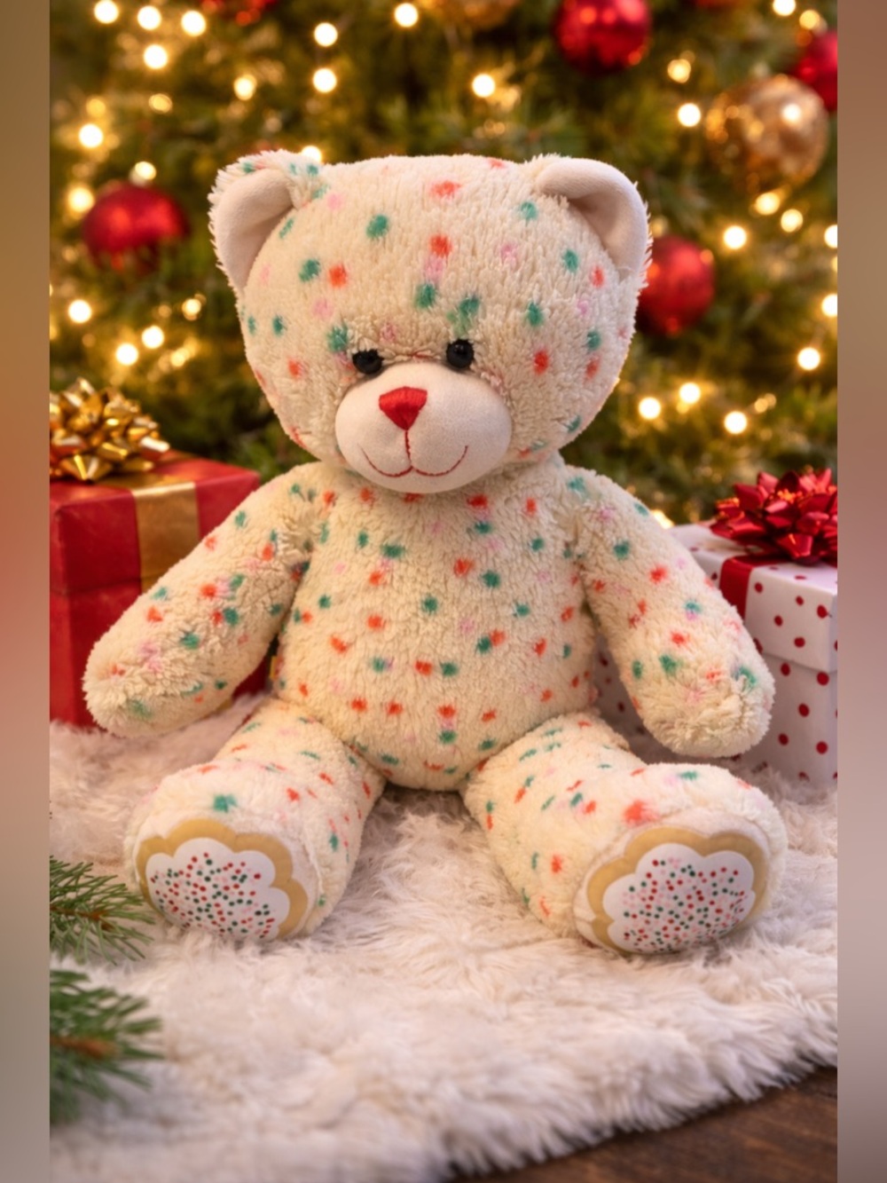 Build-A-Bear Sprinkle Sugar Cookie Plush Bear Holiday Christmas